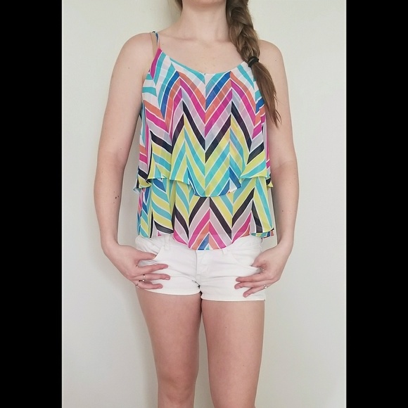 Francesca's Collections Tops - 🛍SALE! Francesca's Miami Striped Colorful Tank